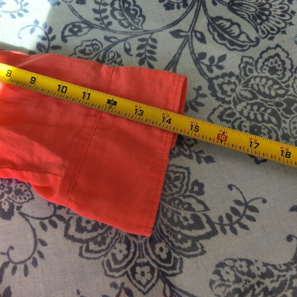 MaxMara Weekend 100% Linen Button Down Blouse sz S/M Orange Beach Quiet Luxury - Picture 10 of 10